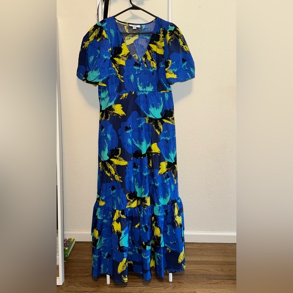 Christopher John Rogers x Target Floral Puff Sleeve Tiered Dress Blue - Picture 3 of 9
